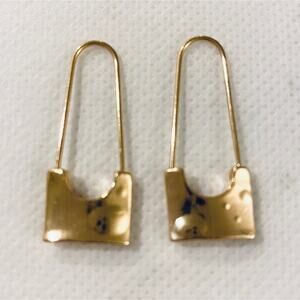 Gold Safety Pin Earrings